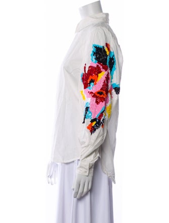 Essentiel Antwerp Printed Long Sleeve Button-Up Top