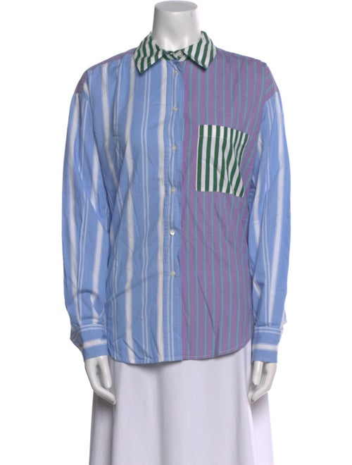 Essentiel Antwerp Striped Long Sleeve Button-Up Top