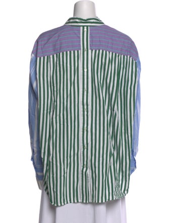 Essentiel Antwerp Striped Long Sleeve Button-Up Top