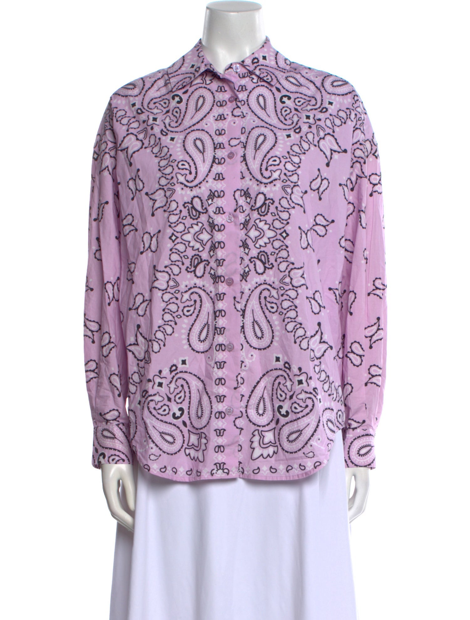 Essentiel Antwerp Printed Long Sleeve Button-Up Top w/ Tags