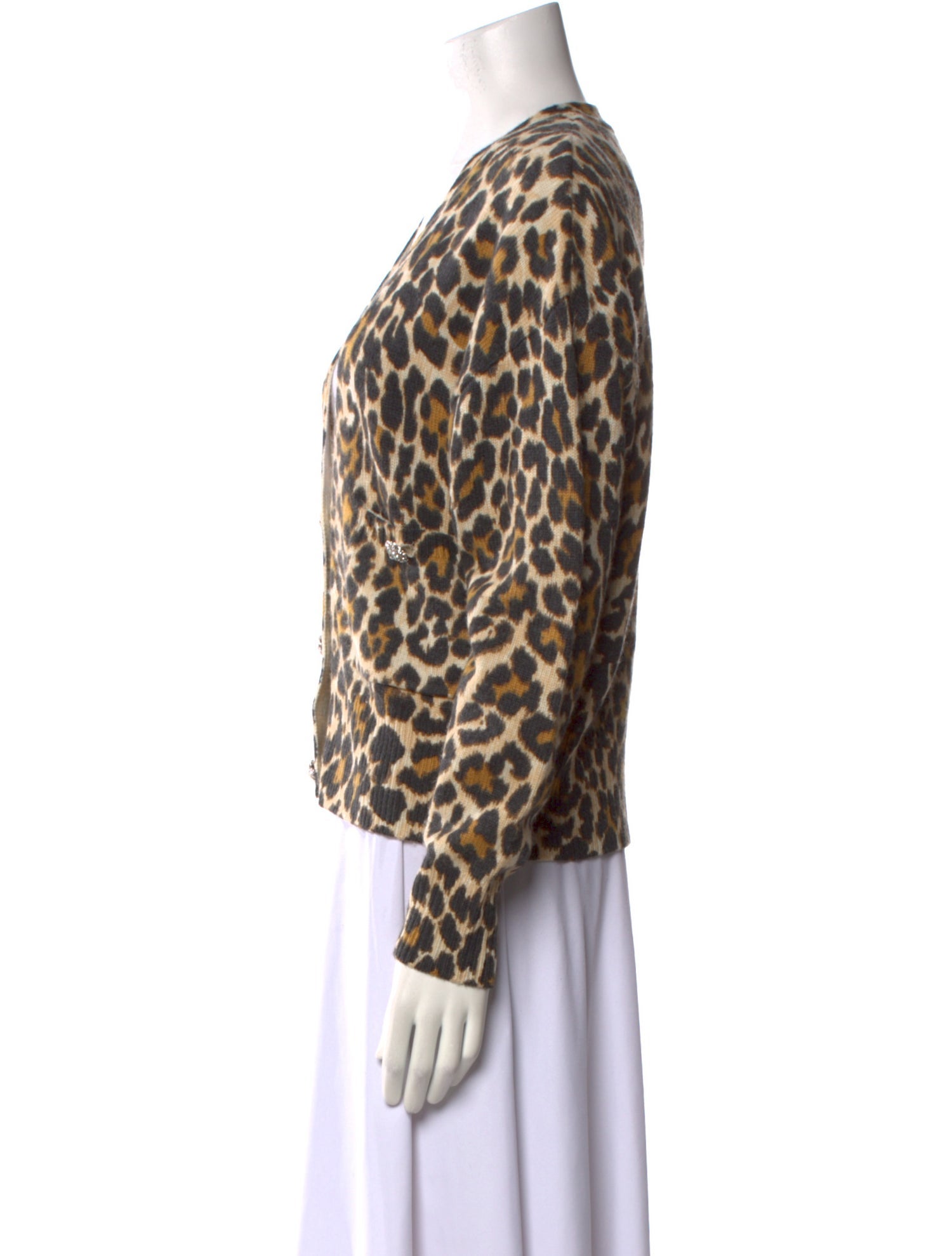 Essentiel Antwerp Animal Print V-Neck Sweater