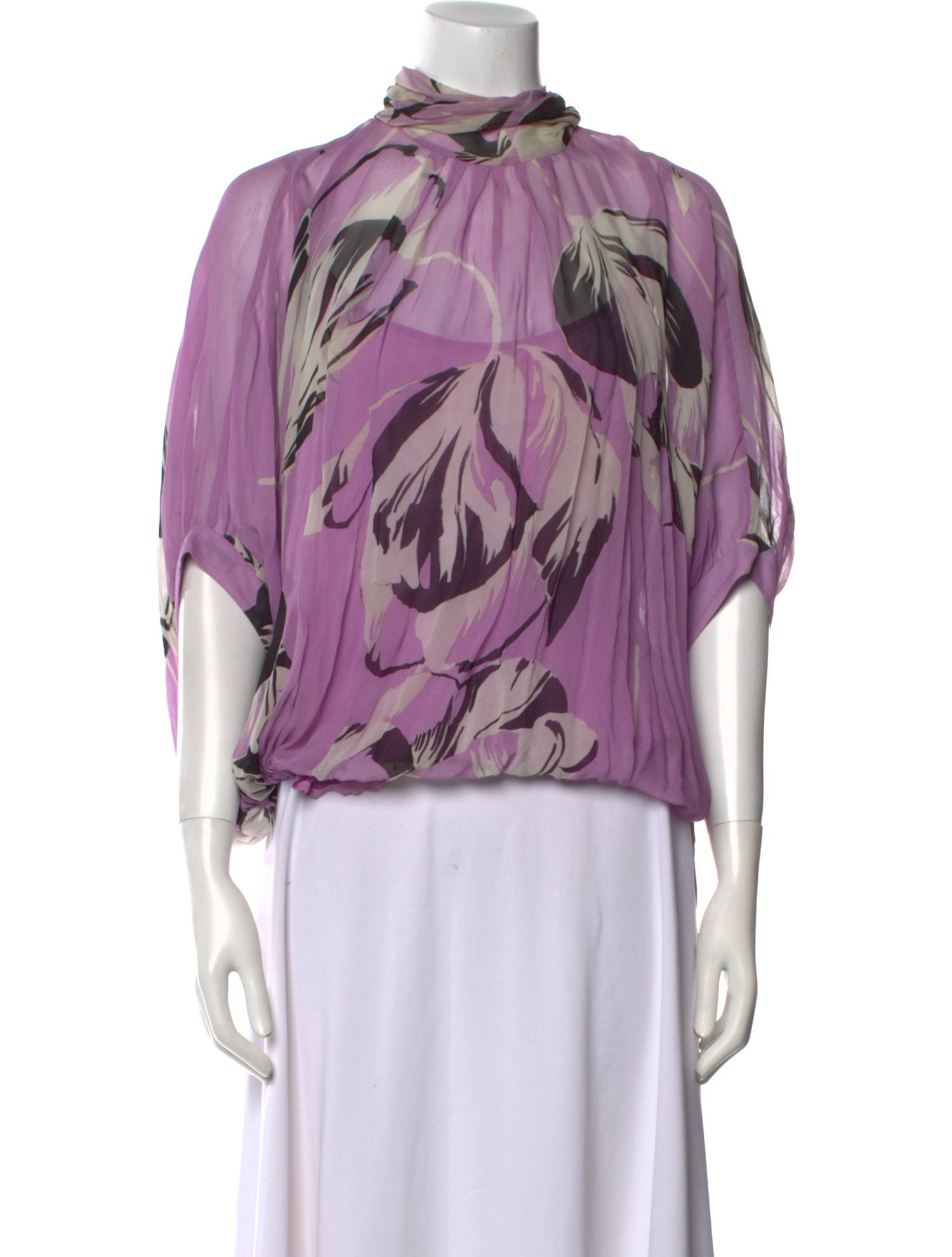 Essentiel Antwerp Printed Mock Neck Blouse