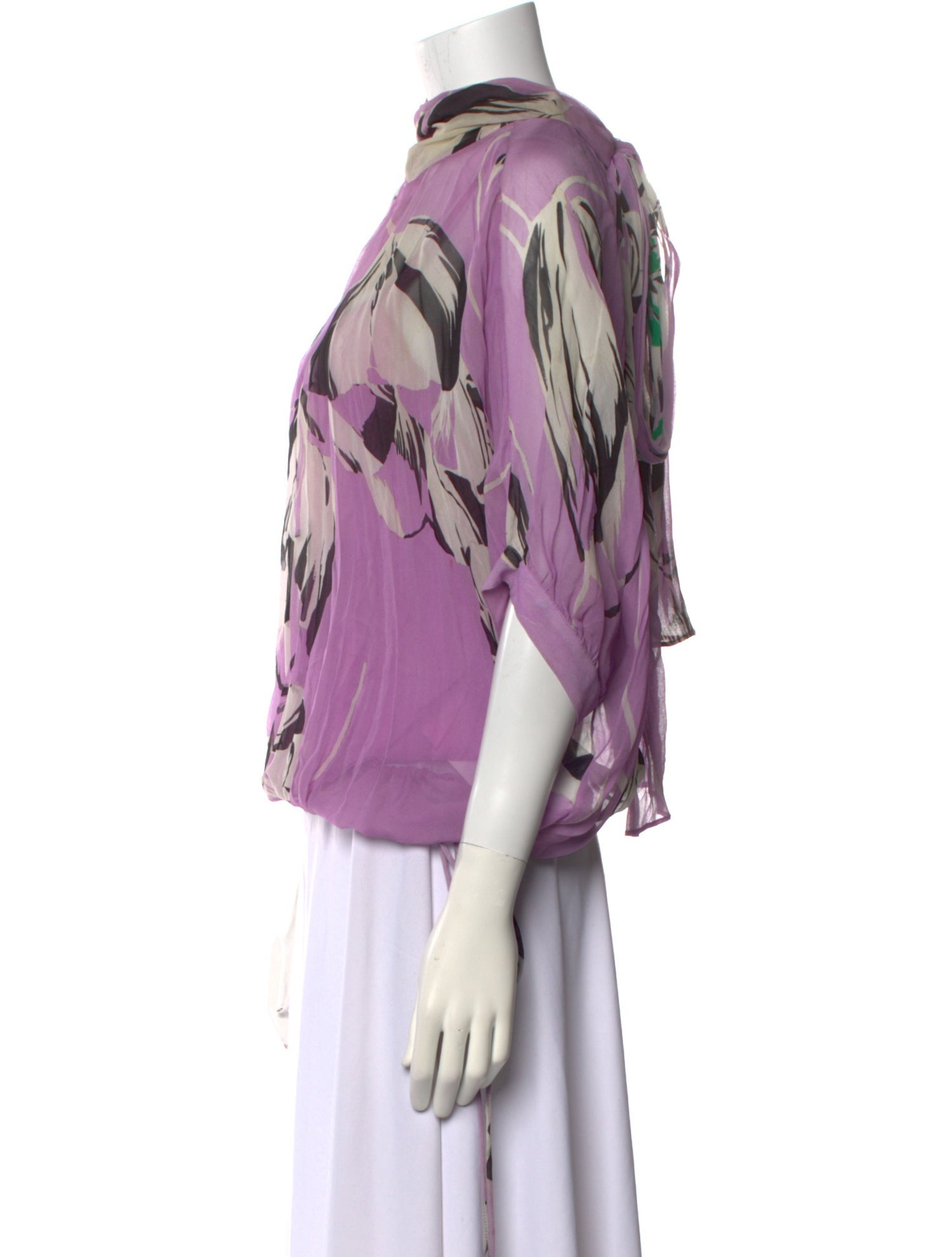 Essentiel Antwerp Printed Mock Neck Blouse