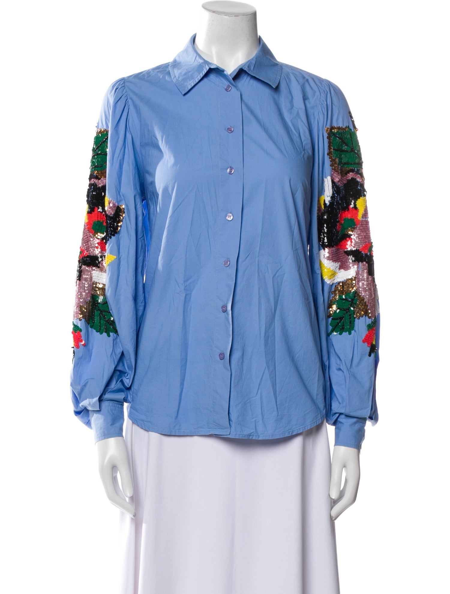 Essentiel Antwerp Printed Long Sleeve Button-Up Top