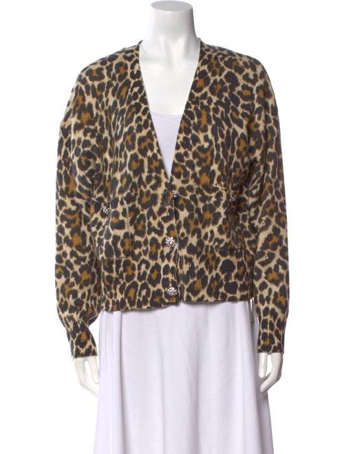 Essentiel Antwerp Animal Print V-Neck Sweater