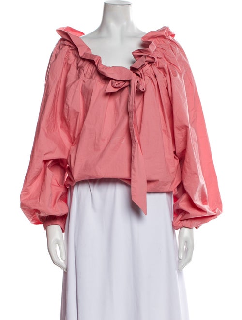 Essentiel Antwerp Square Neckline Long Sleeve Crop Top