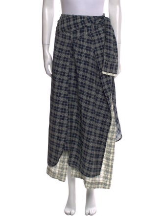 Essentiel Antwerp Plaid Print Long Skirt