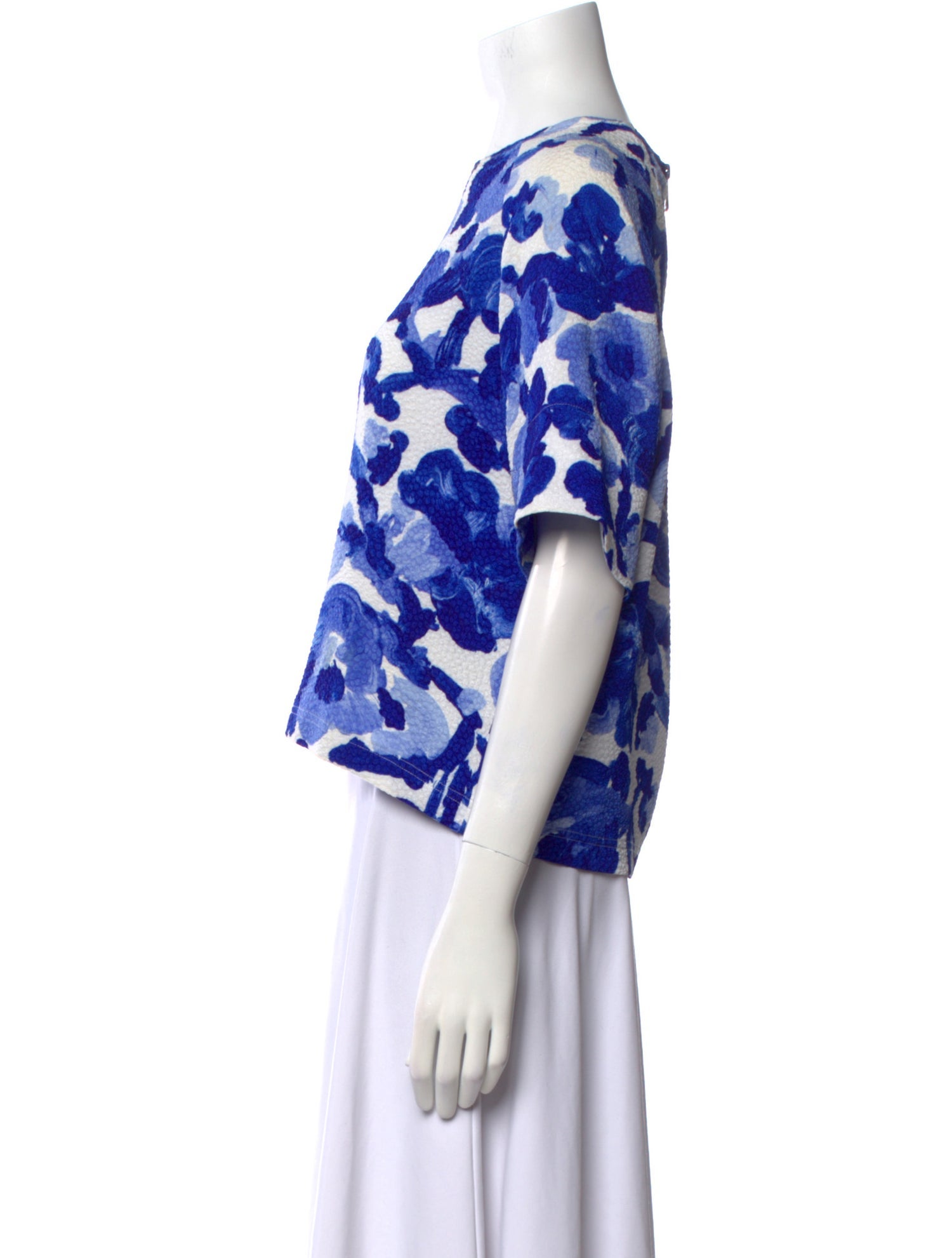 Essentiel Antwerp Printed Scoop Neck Crop Top