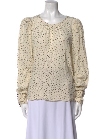 Essentiel Antwerp Polka Dot Print Scoop Neck Blouse