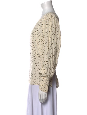 Essentiel Antwerp Polka Dot Print Scoop Neck Blouse