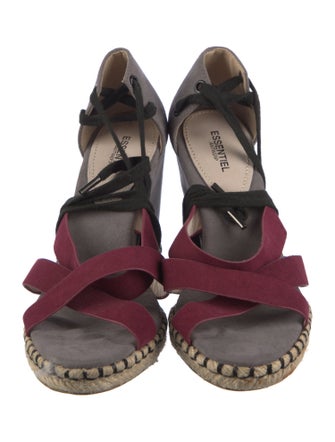 Essentiel Antwerp Suede Colorblock Pattern Sandals