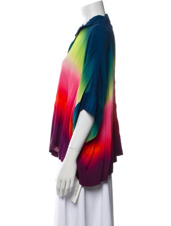 Essentiel Antwerp Colorblock Pattern Three-Quarter Sleeve Button-Up Top