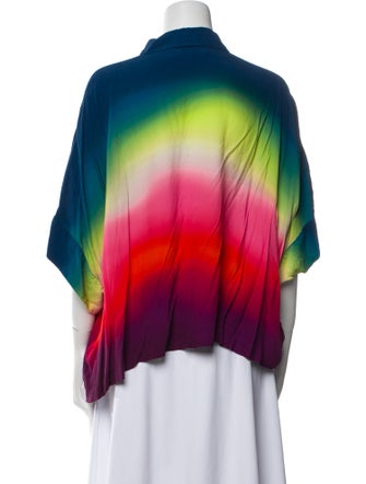 Essentiel Antwerp Colorblock Pattern Three-Quarter Sleeve Button-Up Top