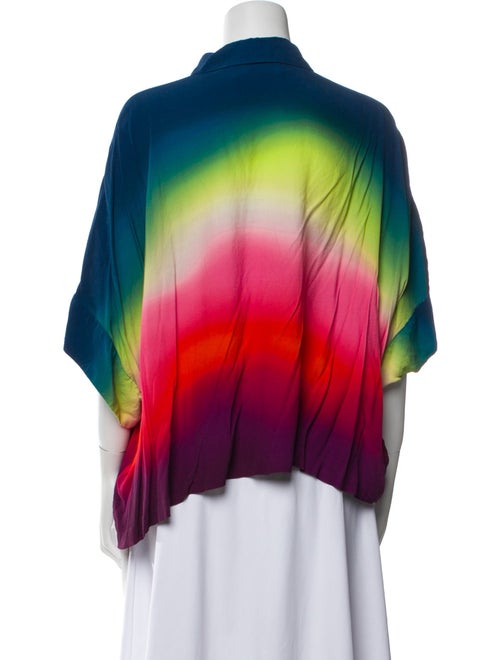 Essentiel Antwerp Colorblock Pattern Three-Quarter Sleeve Button-Up Top