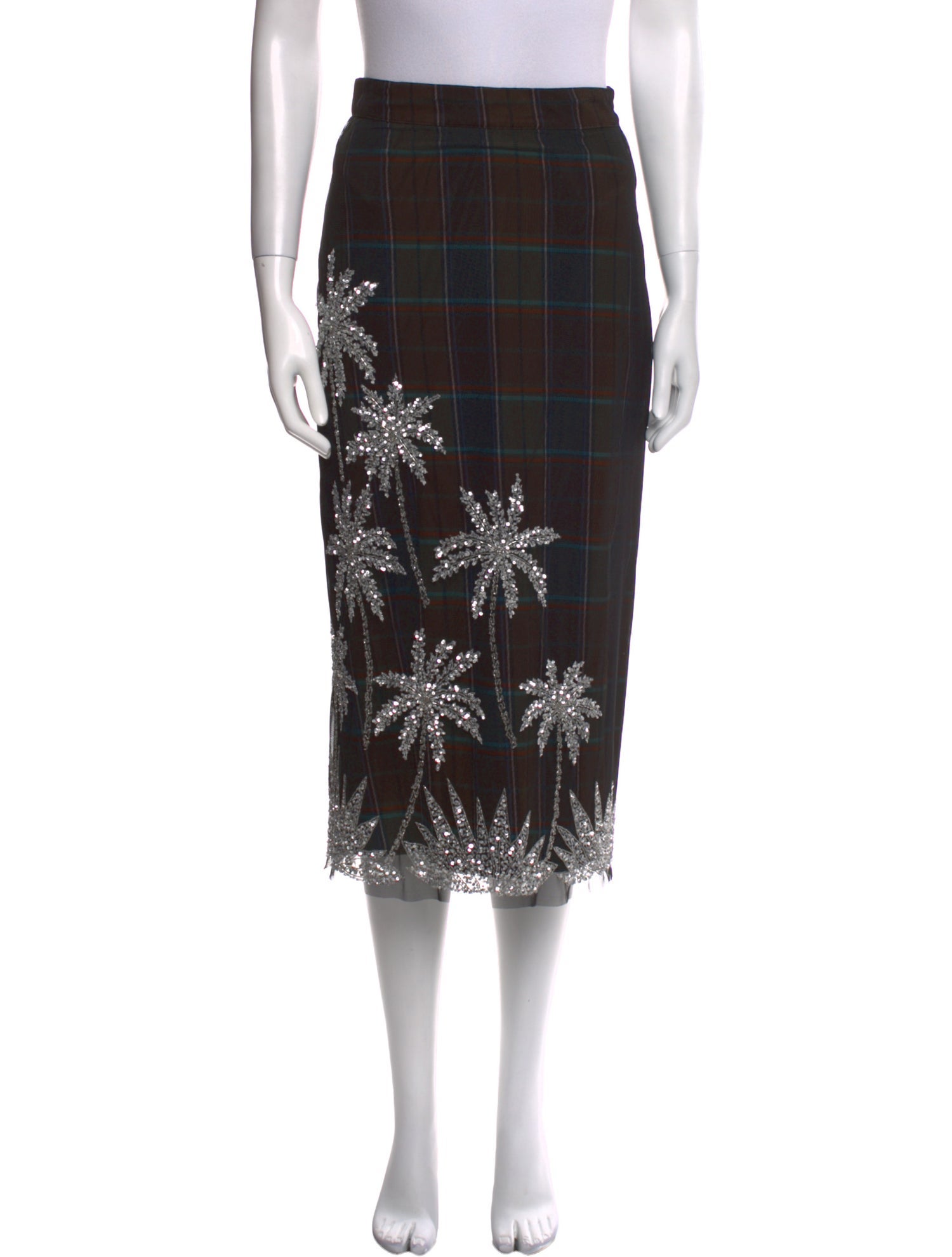 Essentiel Antwerp Plaid Print Midi Length Skirt w/ Tags