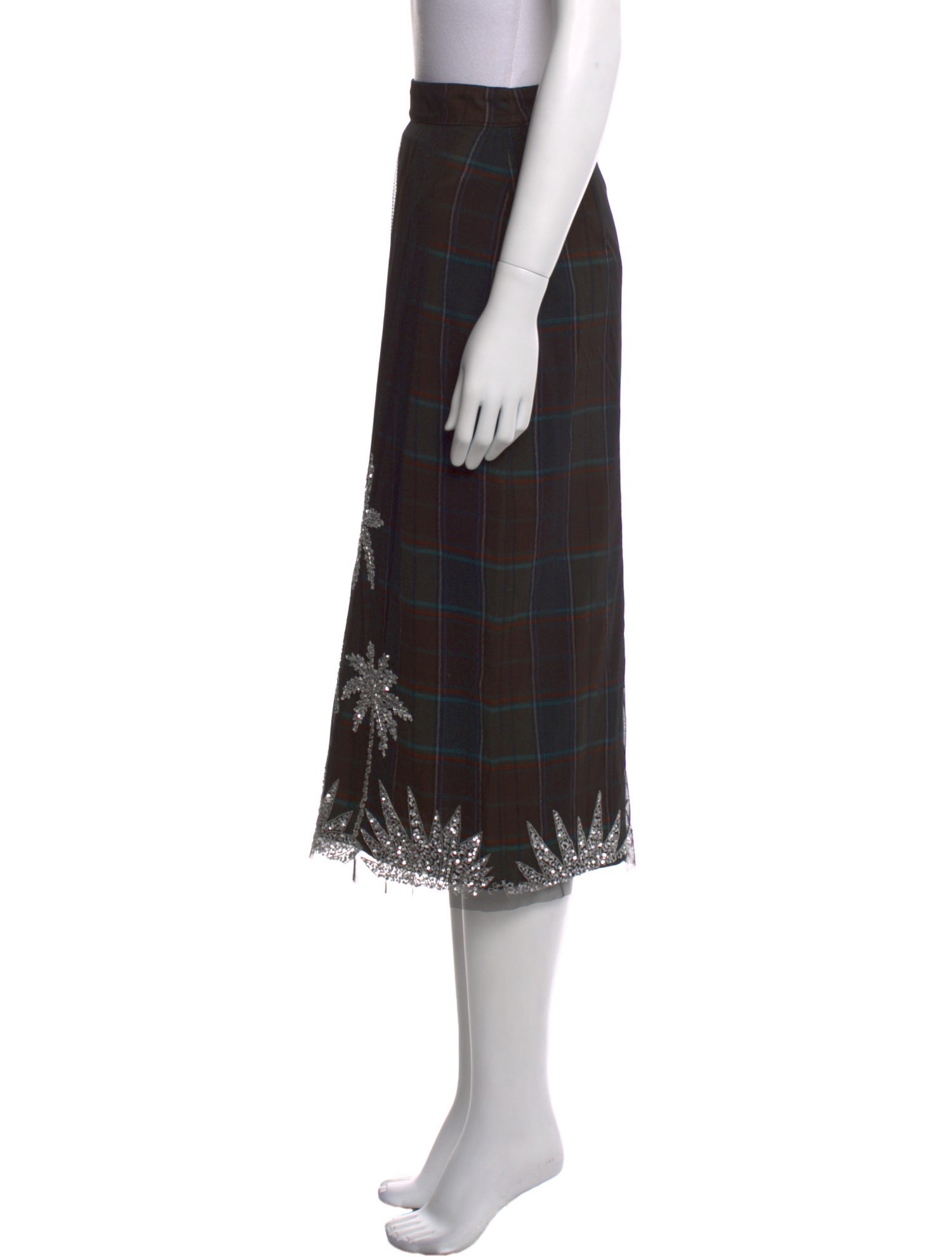 Essentiel Antwerp Plaid Print Midi Length Skirt w/ Tags