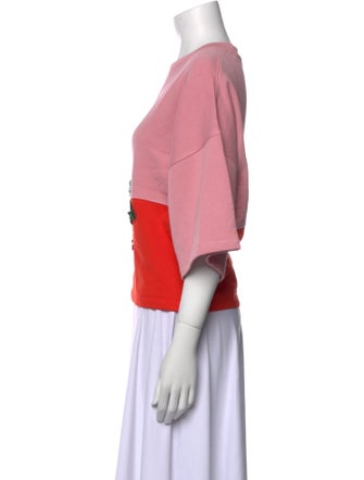 Essentiel Antwerp Graphic Print Crew Neck Crop Top