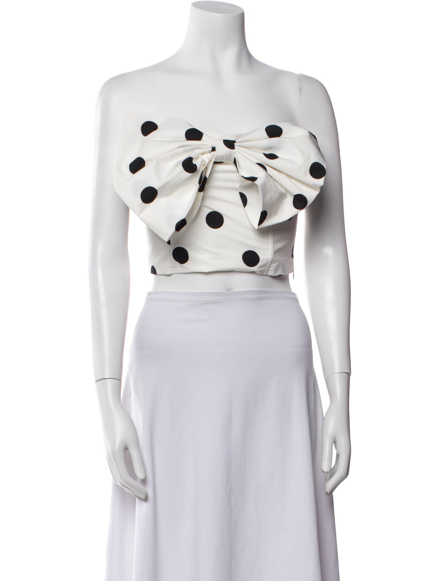 Essentiel Antwerp Polka Dot Print Strapless Crop Top w/ Tags