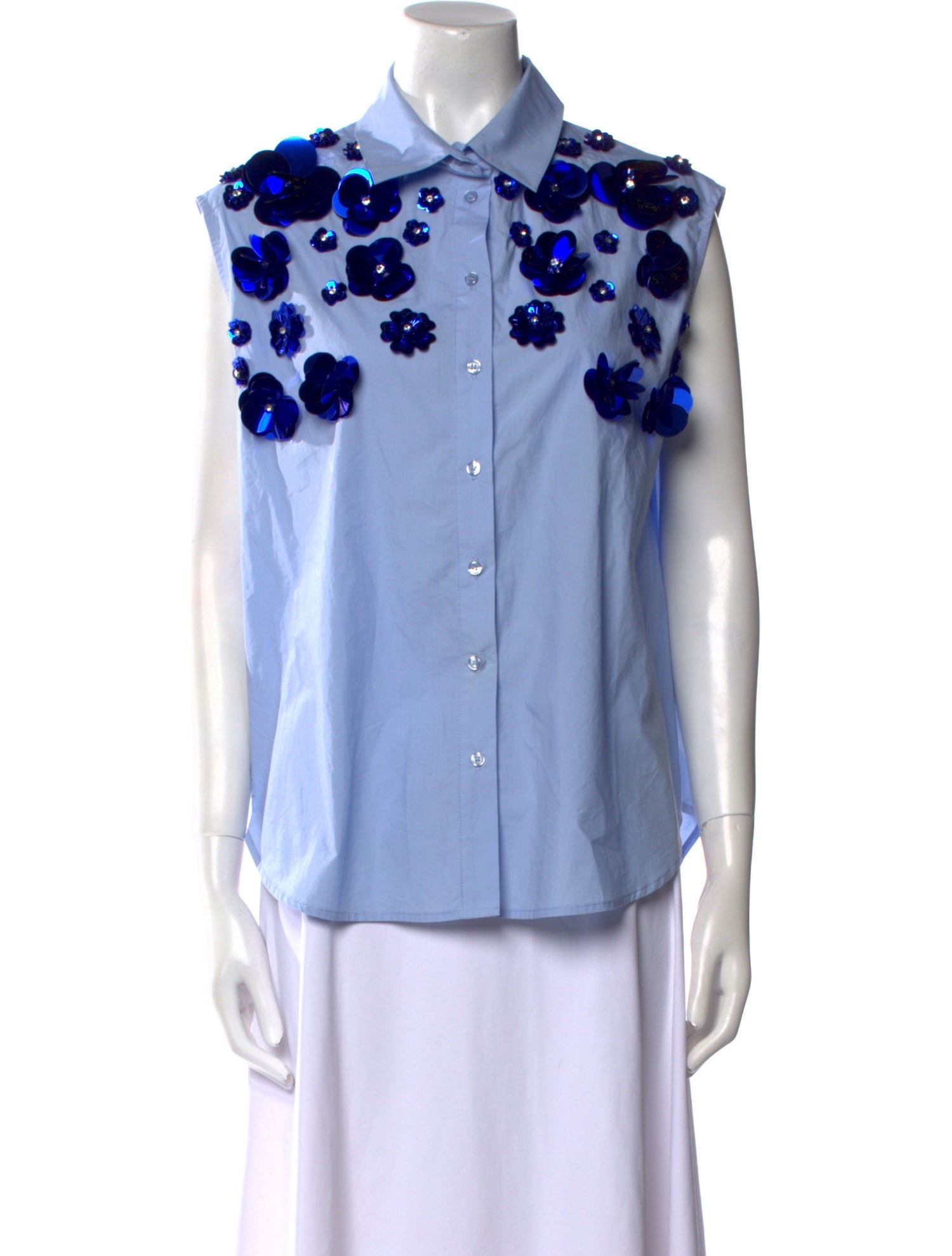 Essentiel Antwerp Printed Sleeveless Button-Up Top