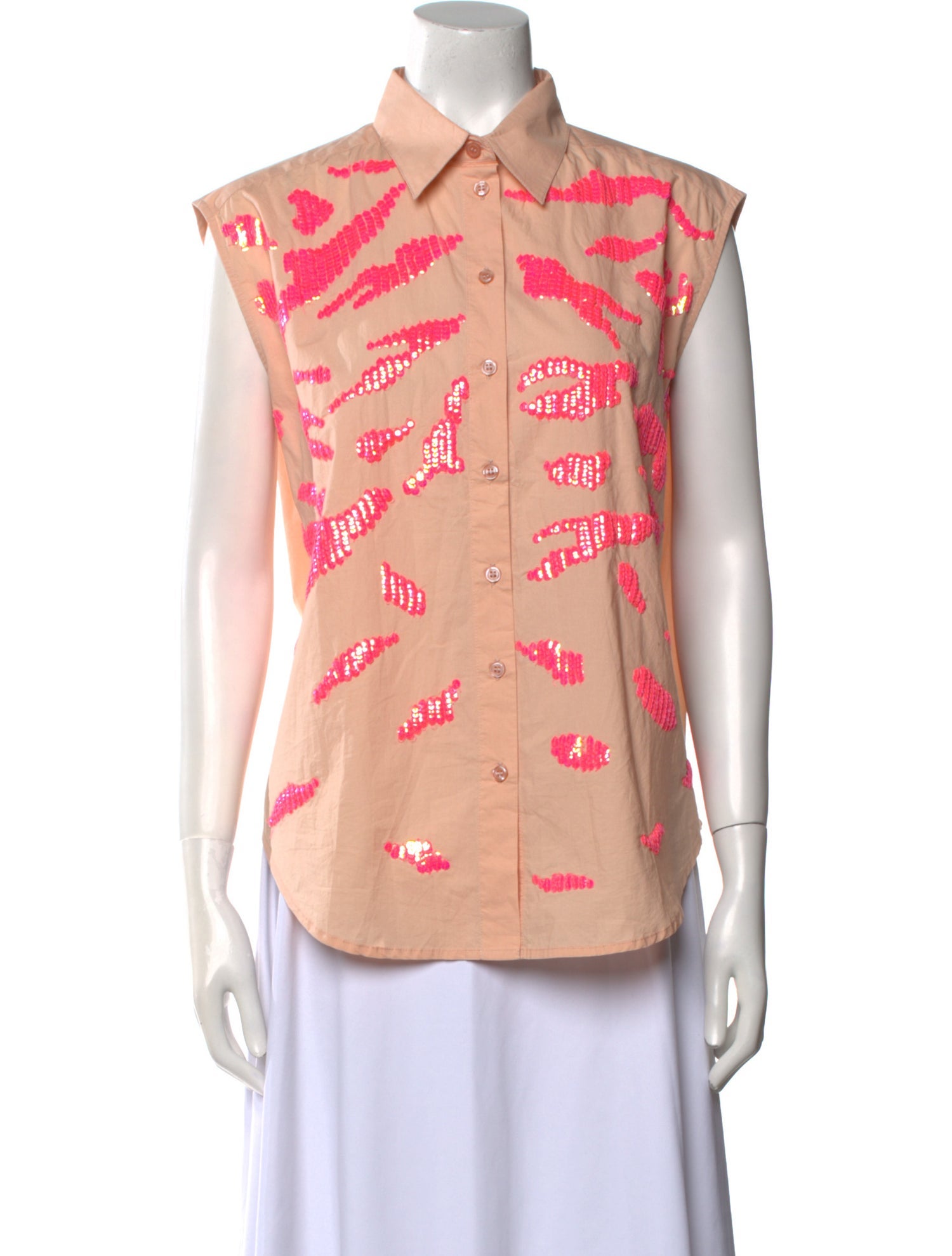 Essentiel Antwerp Printed Short Sleeve Button-Up Top