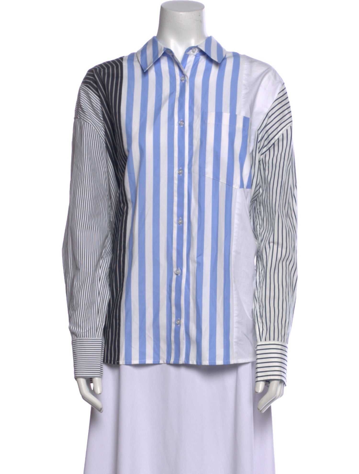 Essentiel Antwerp Striped Long Sleeve Button-Up Top w/ Tags