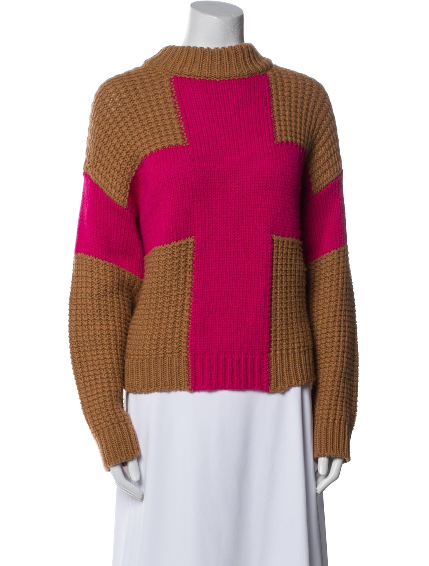 Essentiel Antwerp Wool Colorblock Pattern Sweater