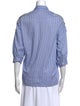Essentiel Antwerp Striped Three-Quarter Sleeve Button-Up Top