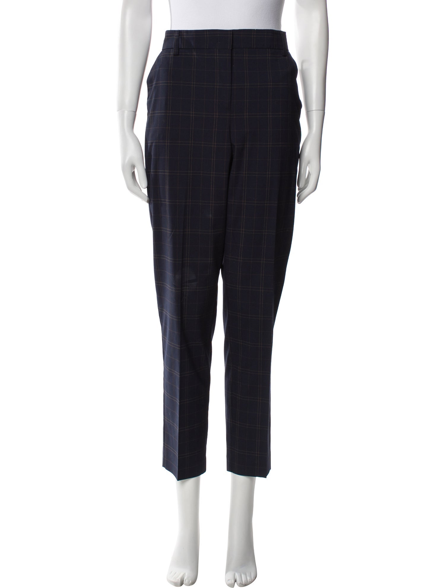 Essentiel Antwerp Plaid Print Straight Leg Pants