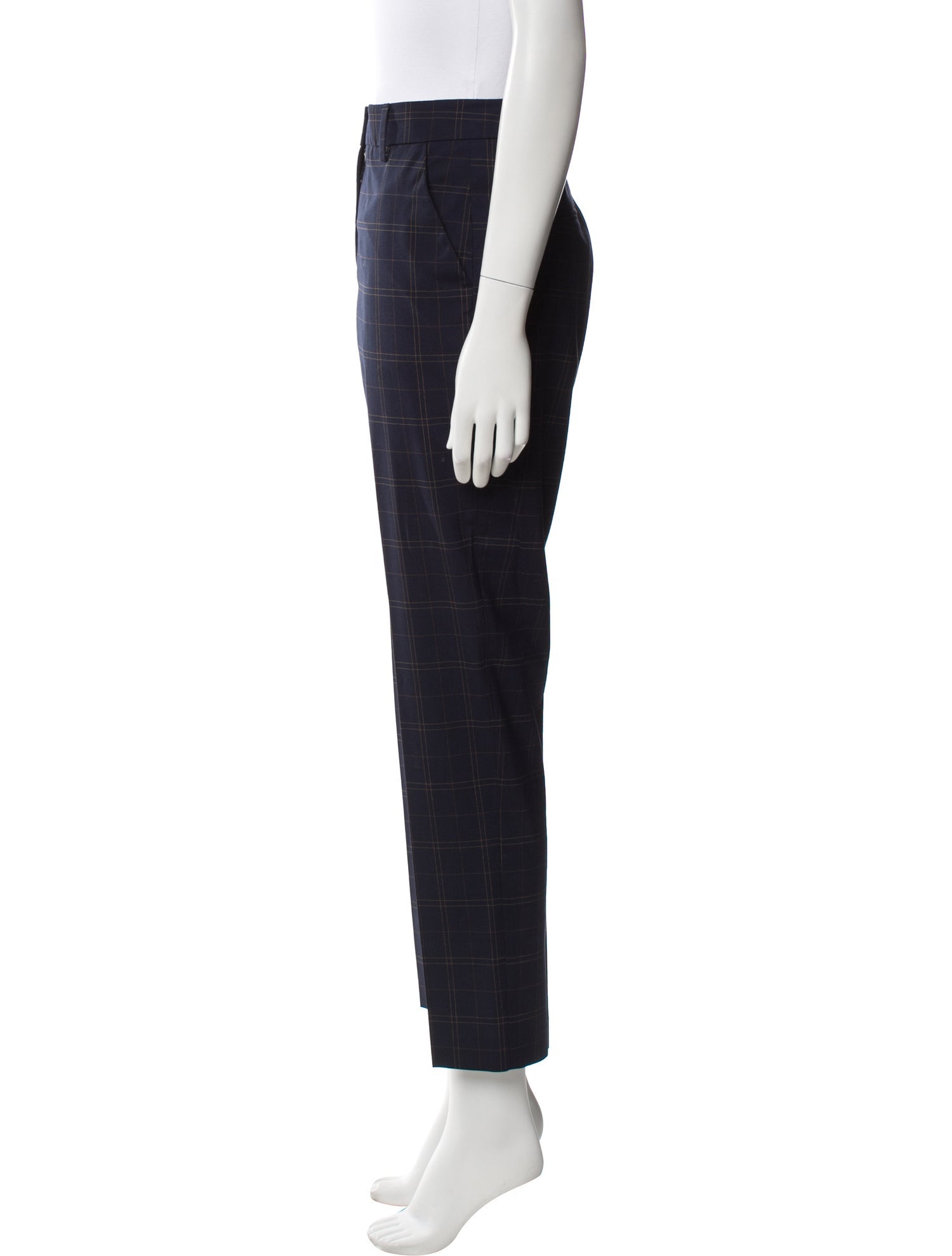 Essentiel Antwerp Plaid Print Straight Leg Pants