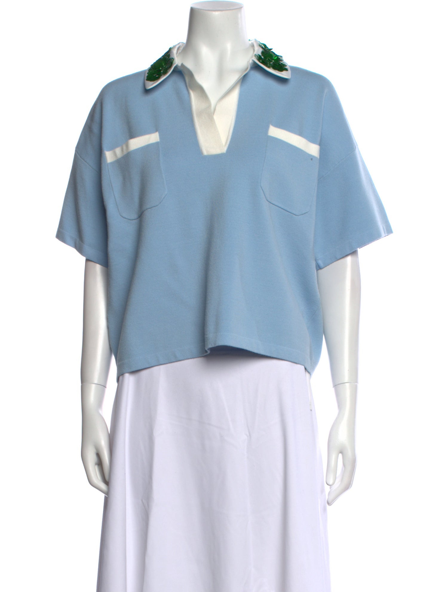 Essentiel Antwerp V-Neck Short Sleeve Crop Top w/ Tags