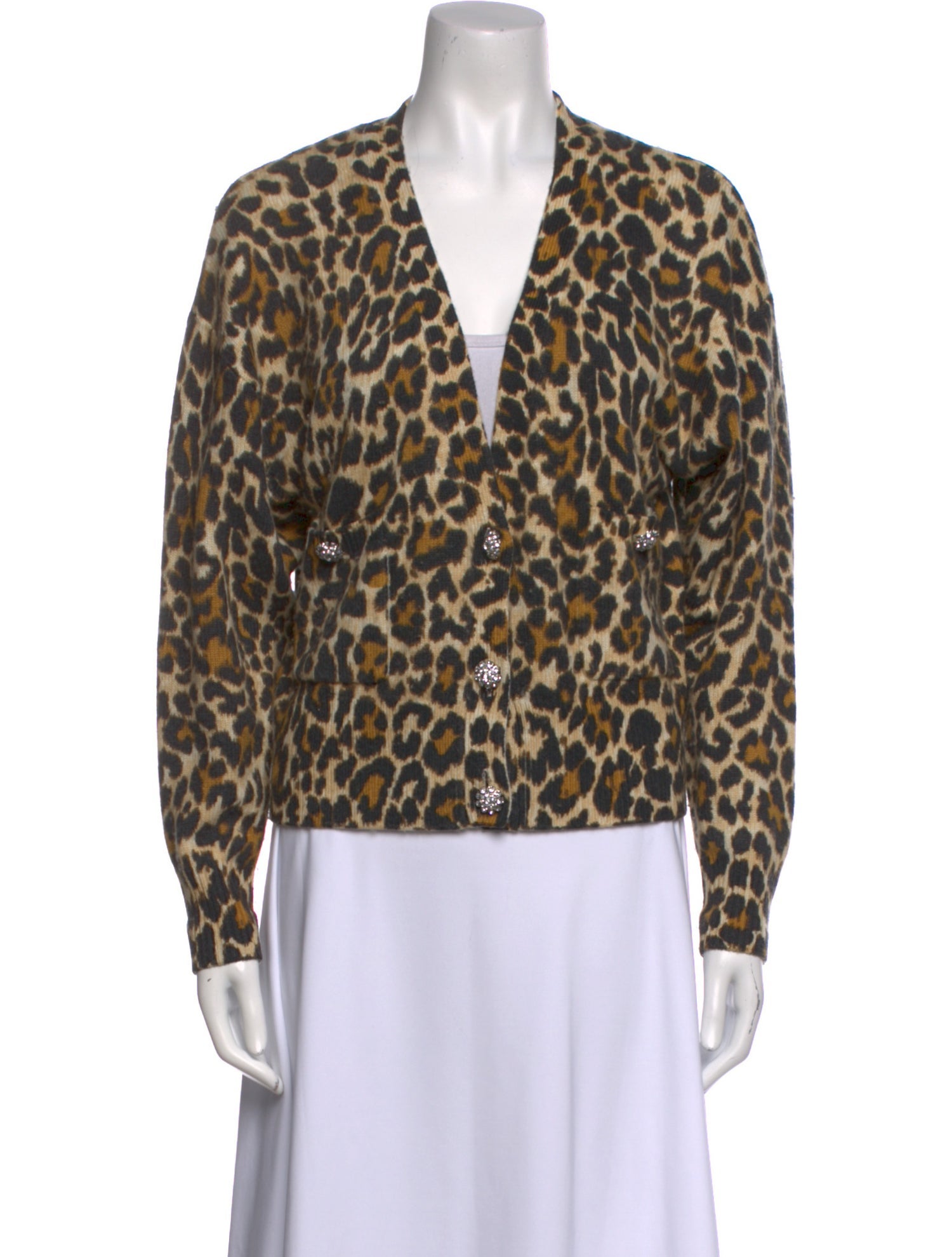Essentiel Antwerp Animal Print V-Neck Sweater