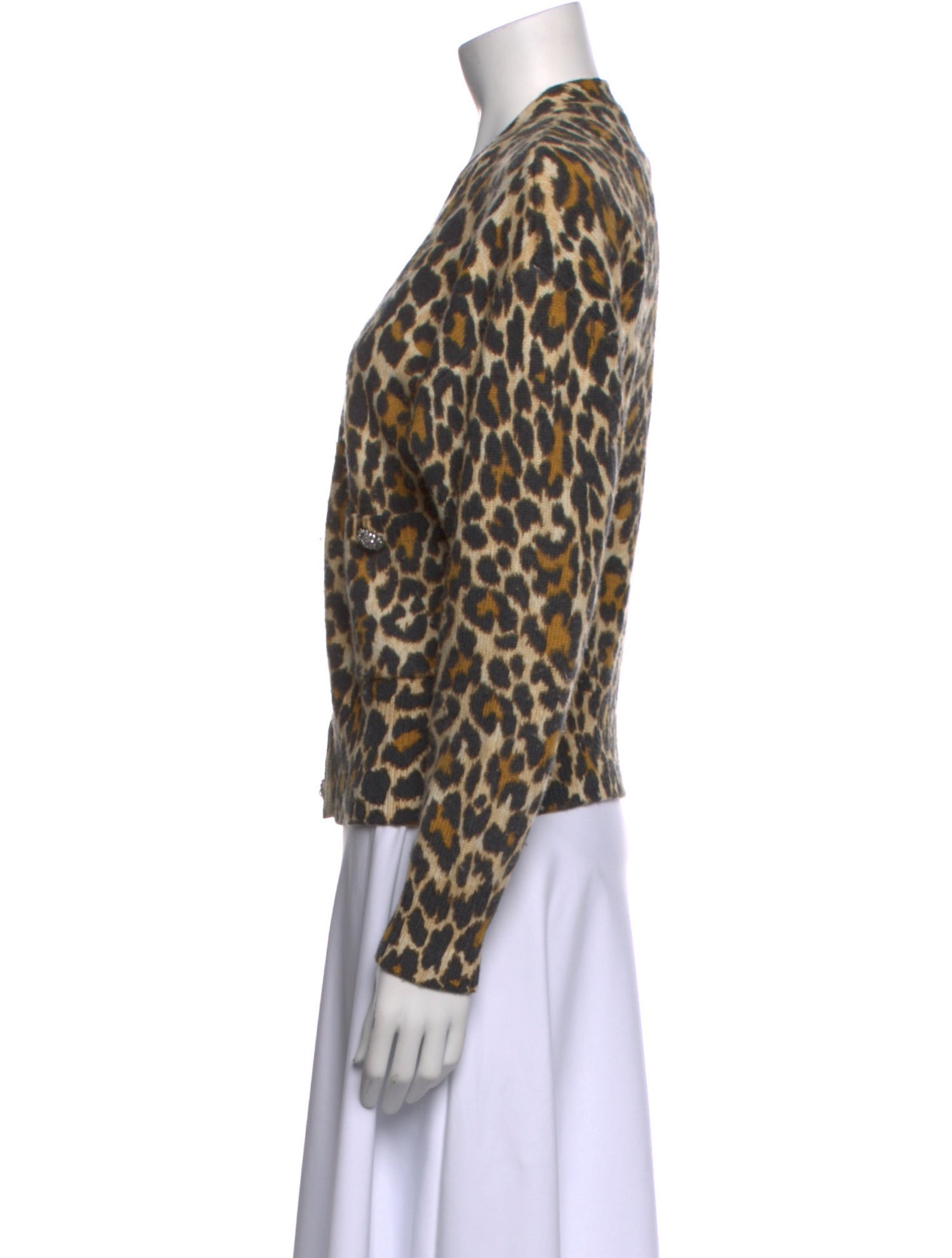 Essentiel Antwerp Animal Print V-Neck Sweater
