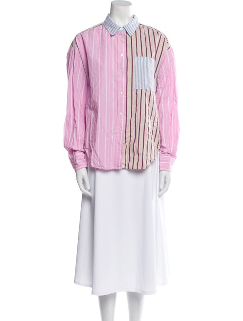 Essentiel Antwerp Striped Long Sleeve Button-Up Top