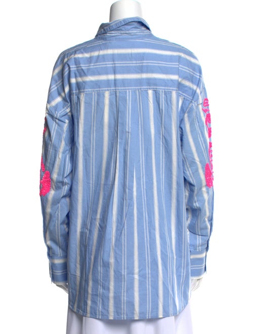 Essentiel Antwerp Striped Long Sleeve Button-Up Top