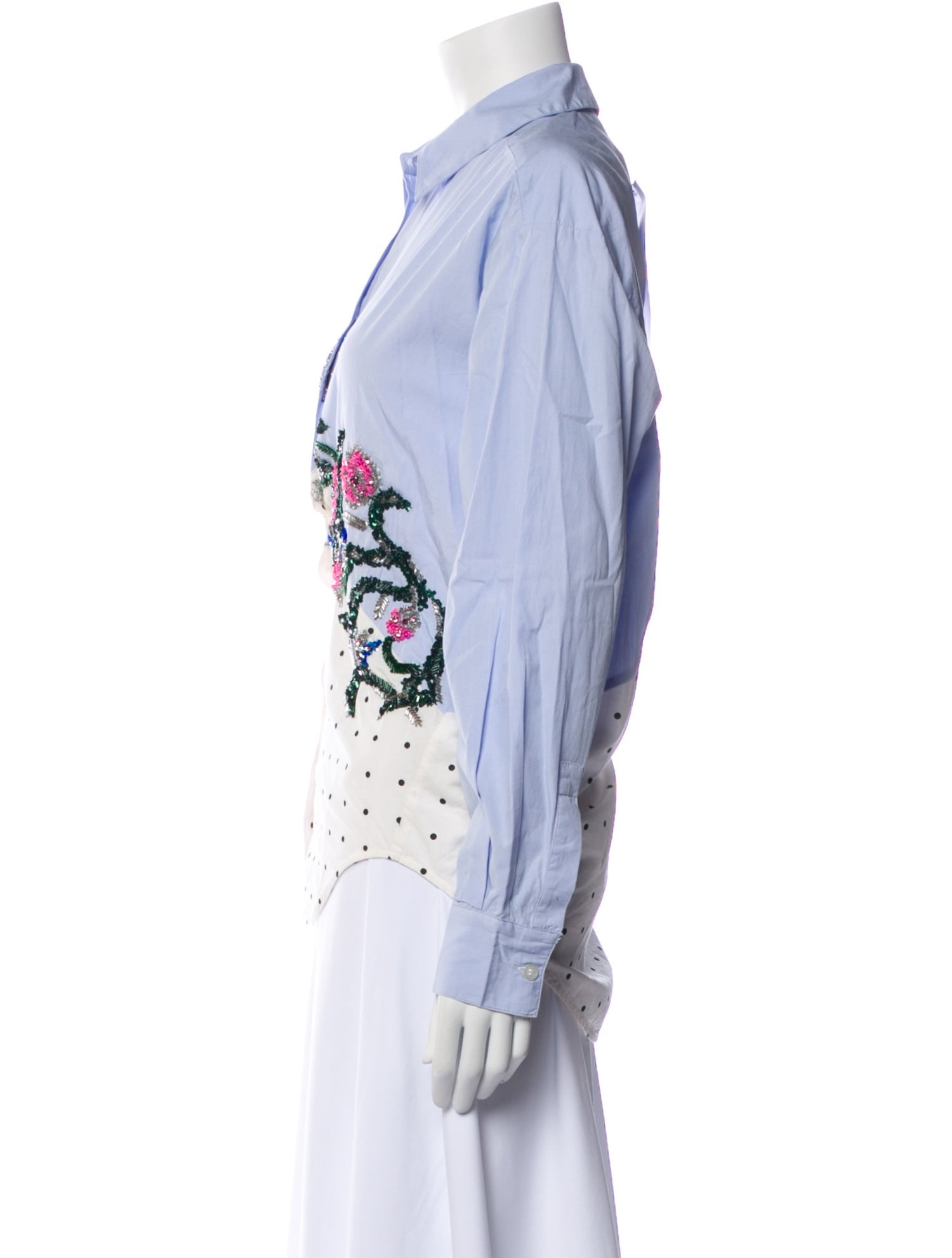 Essentiel Antwerp Printed Long Sleeve Button-Up Top w/ Tags