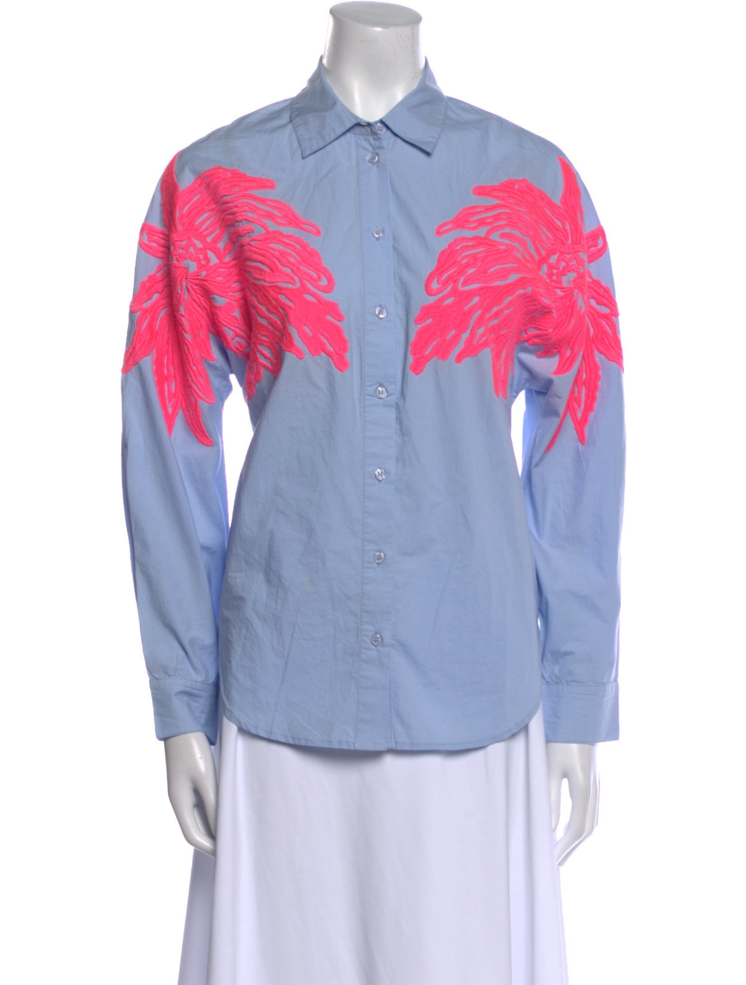 Essentiel Antwerp Graphic Print Long Sleeve Button-Up Top