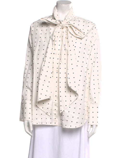 Essentiel Antwerp Polka Dot Print Long Sleeve Button-Up Top