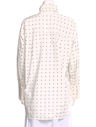 Essentiel Antwerp Polka Dot Print Long Sleeve Button-Up Top