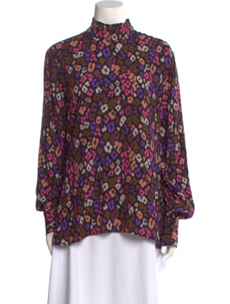 Essentiel Antwerp Printed Mock Neck Blouse
