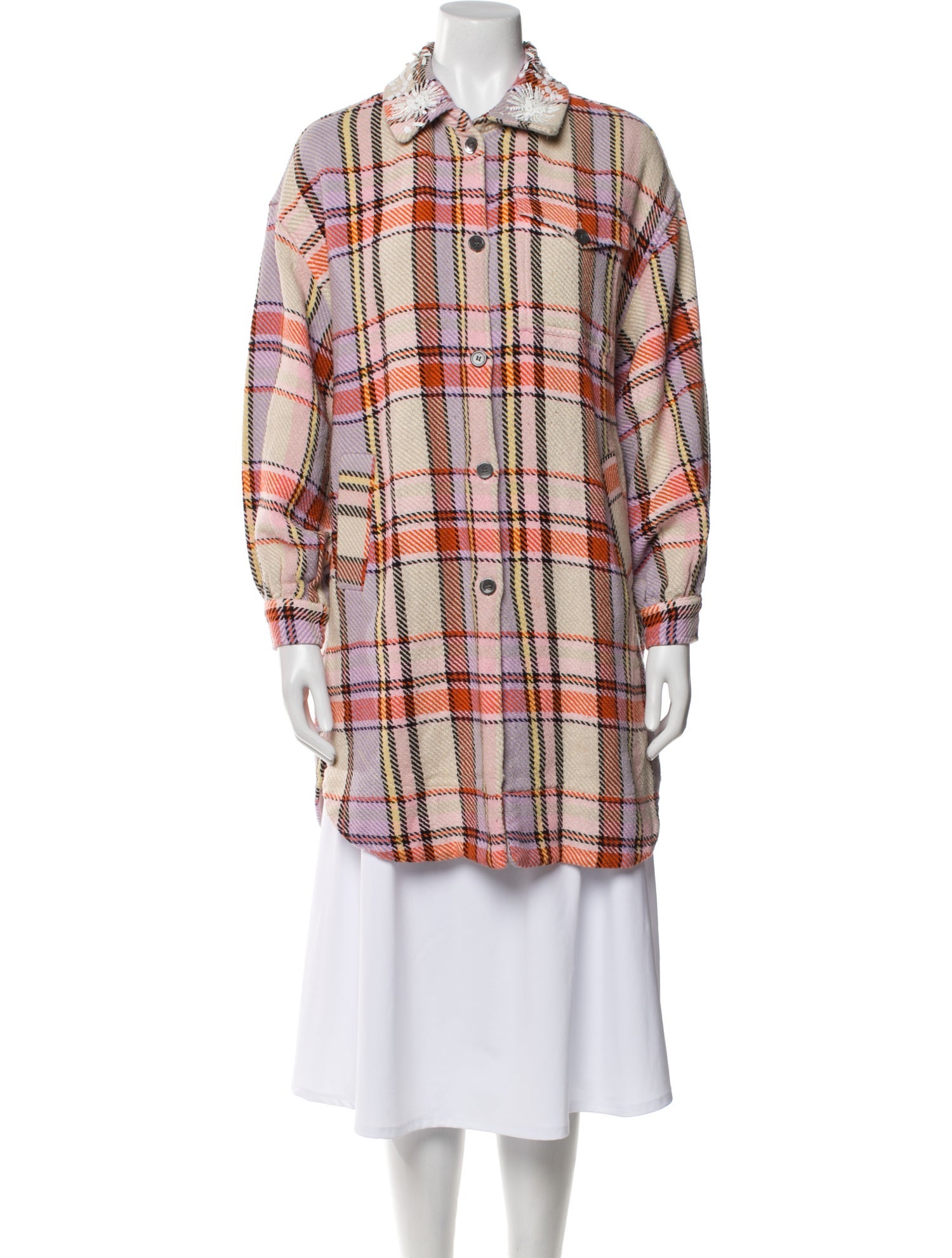 Essentiel Antwerp Plaid Print Coat