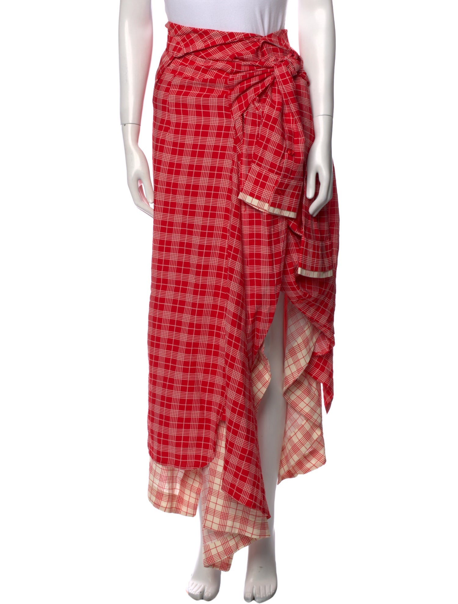 Essentiel Antwerp Plaid Print Long Skirt