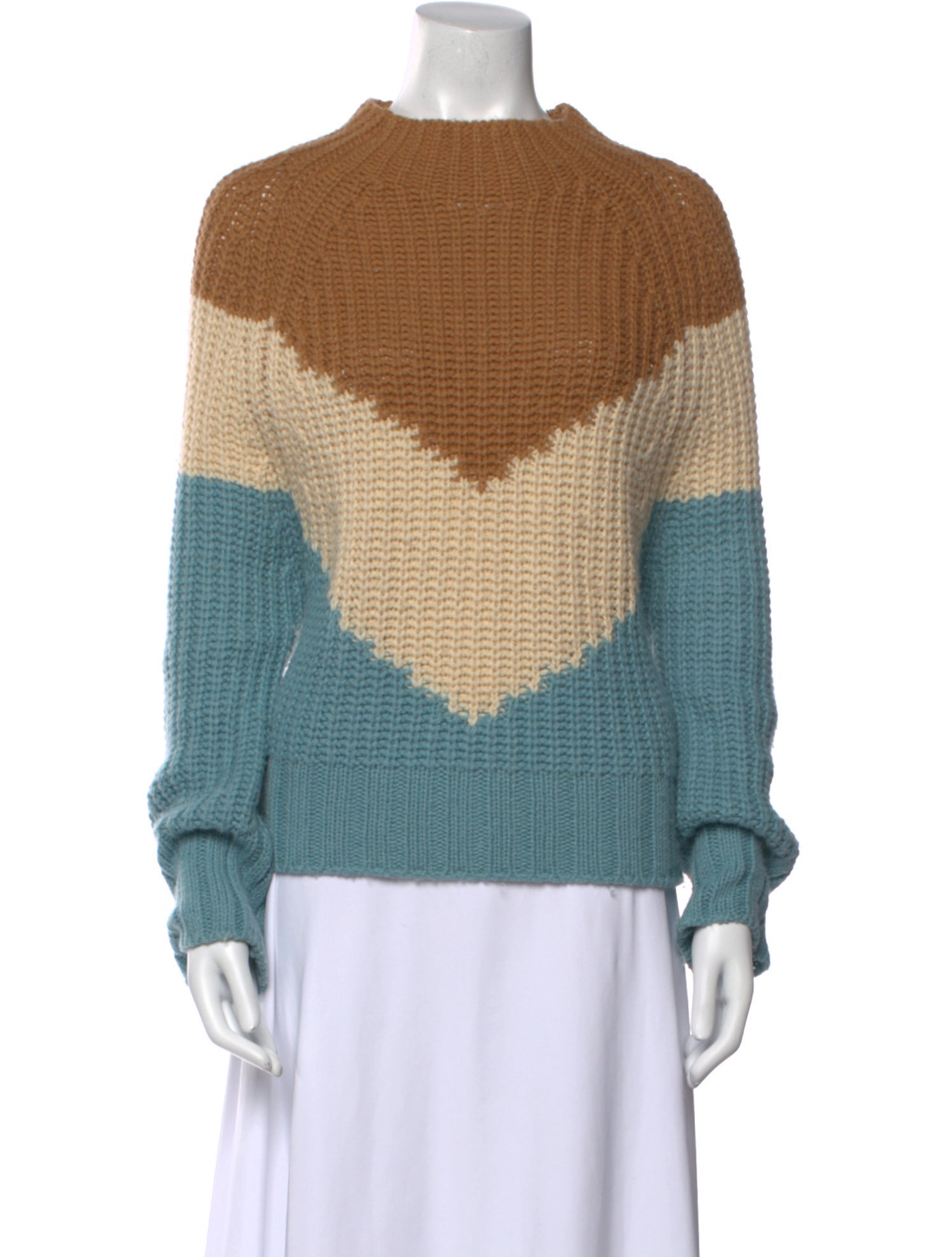 Essentiel Antwerp Wool Colorblock Pattern Sweater