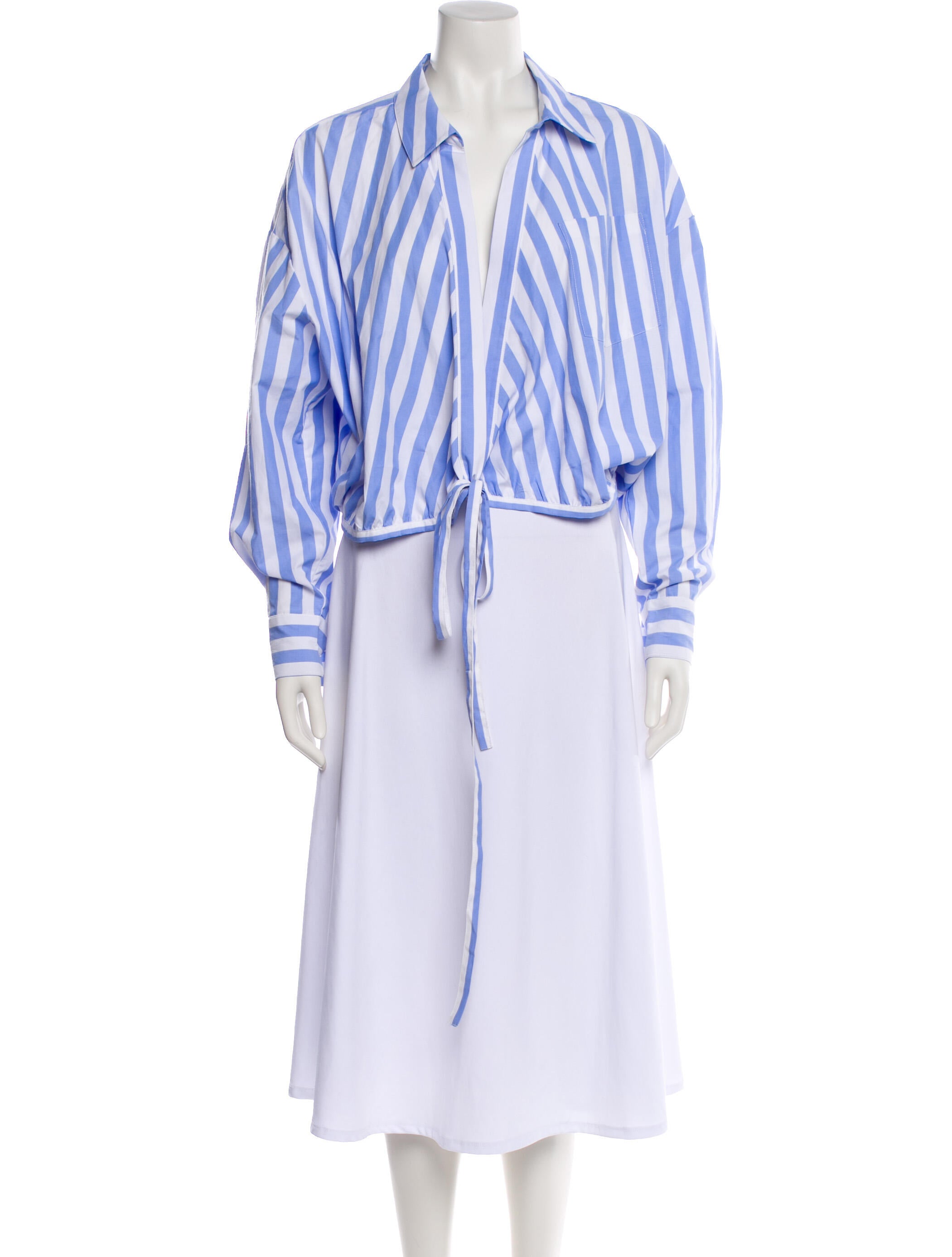 Essentiel Antwerp Striped Long Sleeve Button-Up Top w/ Tags