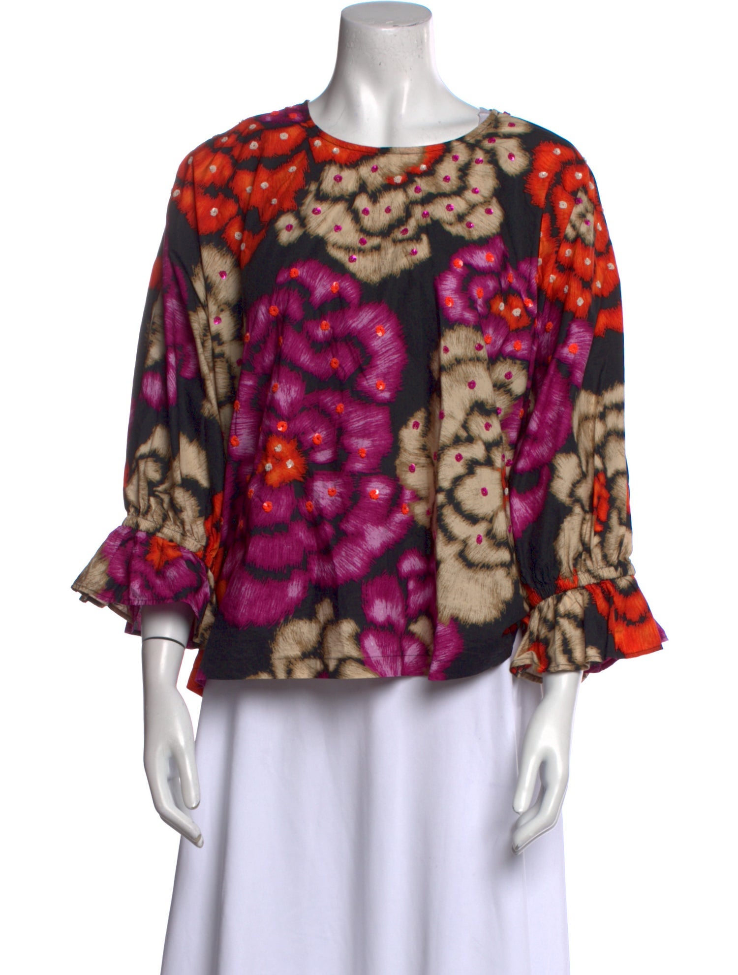 Essentiel Antwerp Floral Print Scoop Neck Blouse