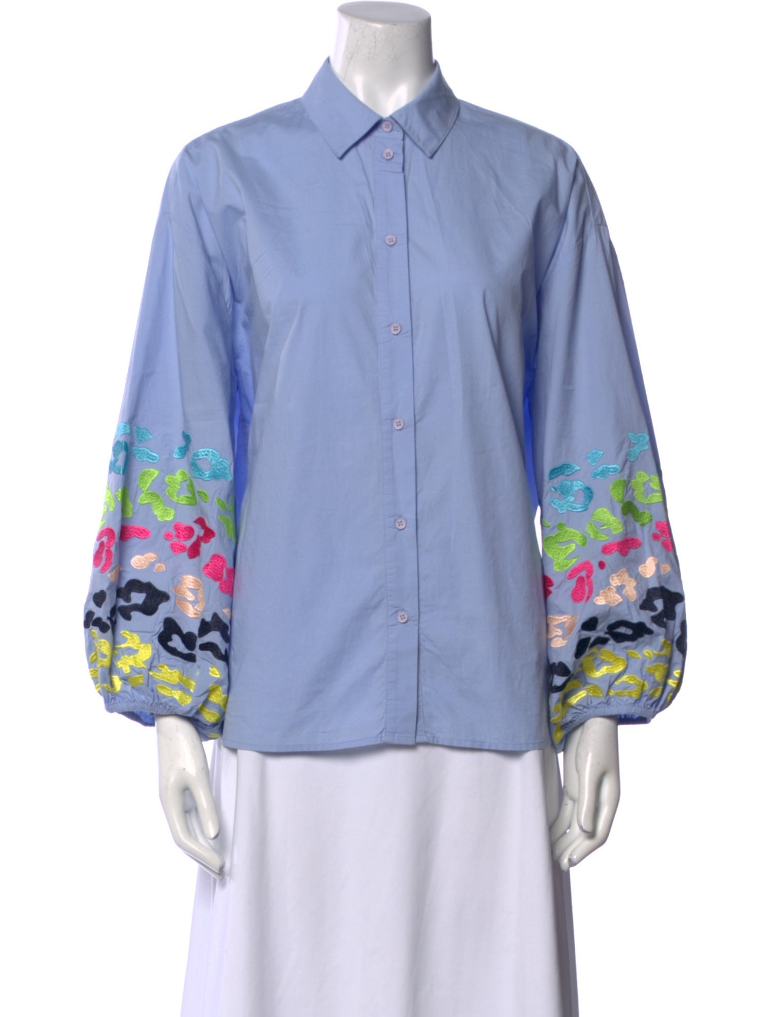 Essentiel Antwerp Printed Three-Quarter Sleeve Button-Up Top