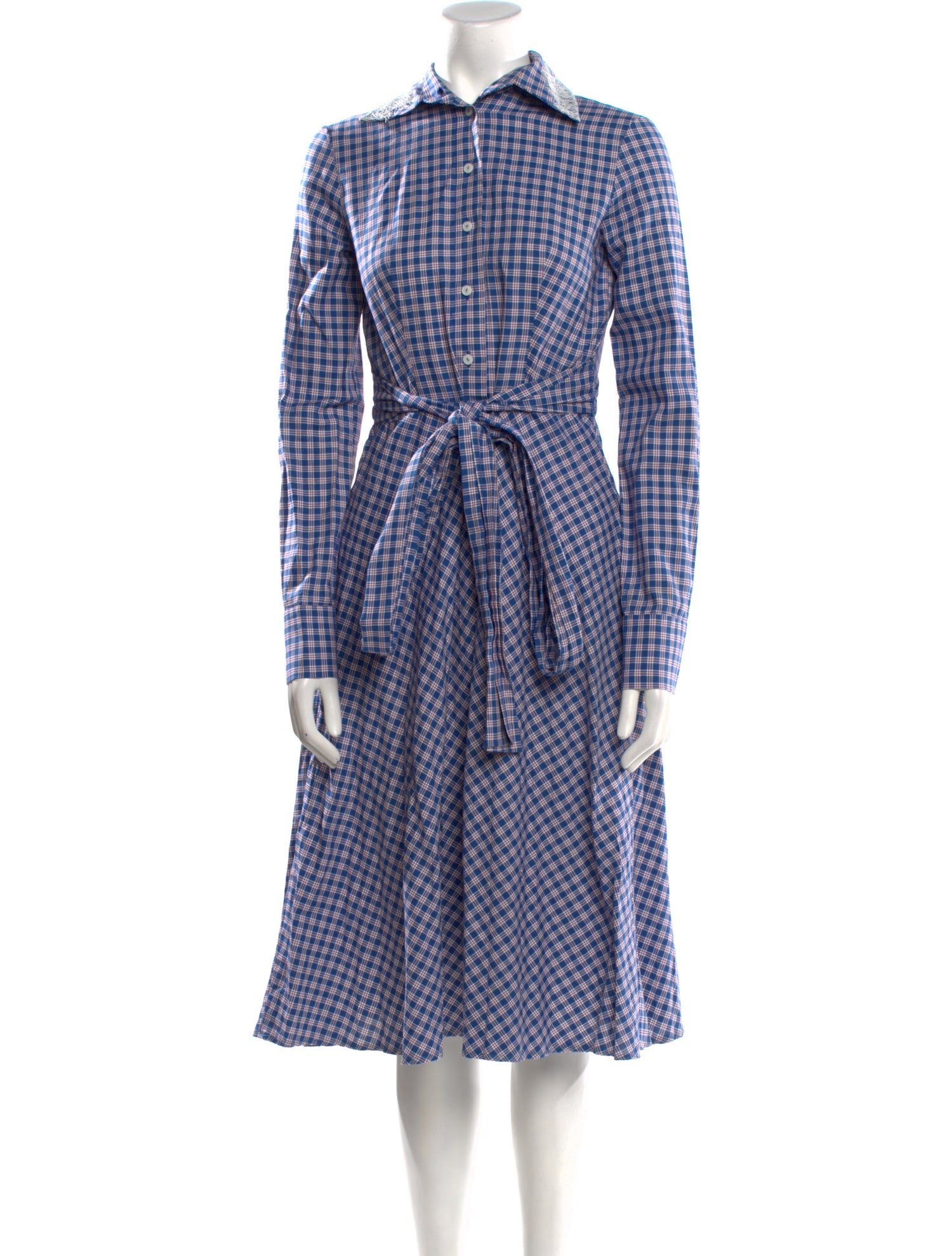 Anouki Plaid Print Midi Length Dress