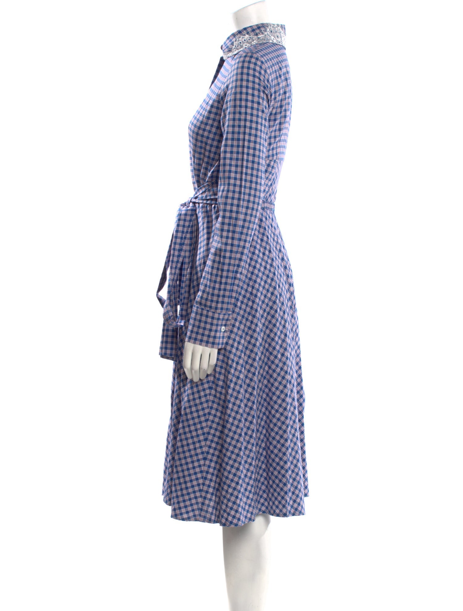 Anouki Plaid Print Midi Length Dress