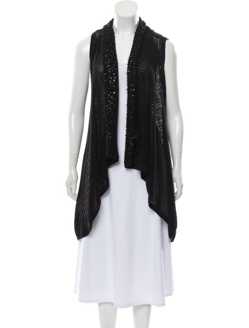 Alice + Olivia Sleeveless Knit Cardigan Black