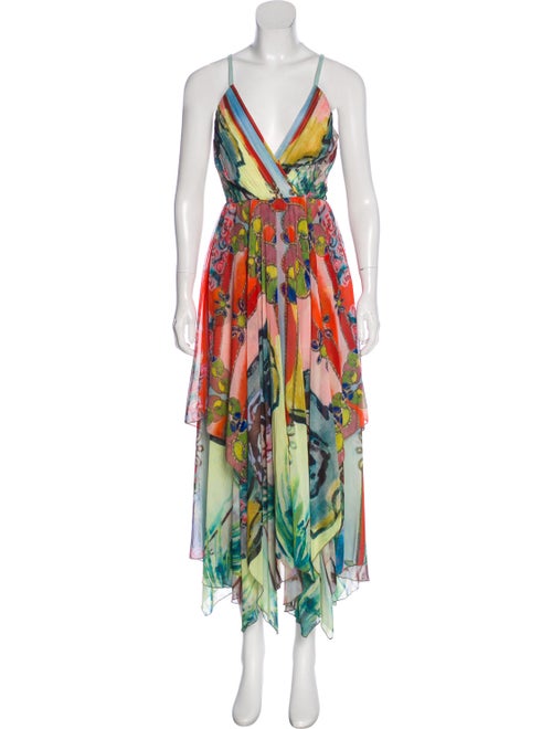 Alice + Olivia Printed Maxi Dress Blue