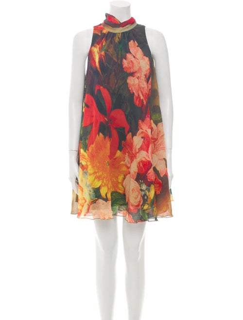 Alice + Olivia Silk Mini Dress Green